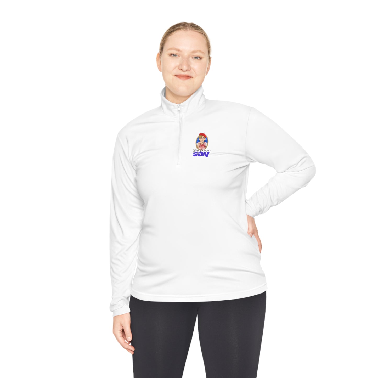 DuhMazz Say... Human - Unisex Quarter-Zip Pullover