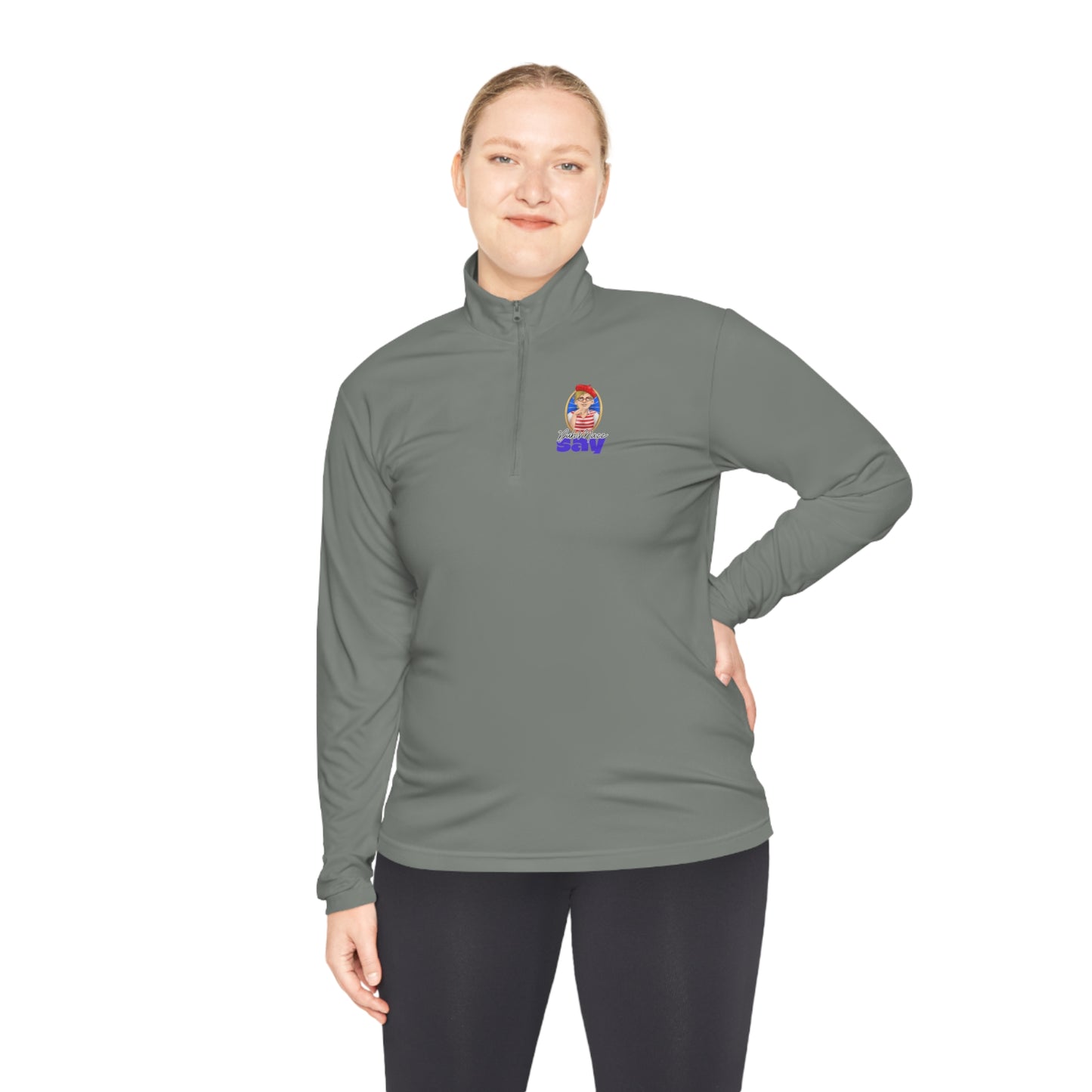 DuhMazz Say... Human - Unisex Quarter-Zip Pullover