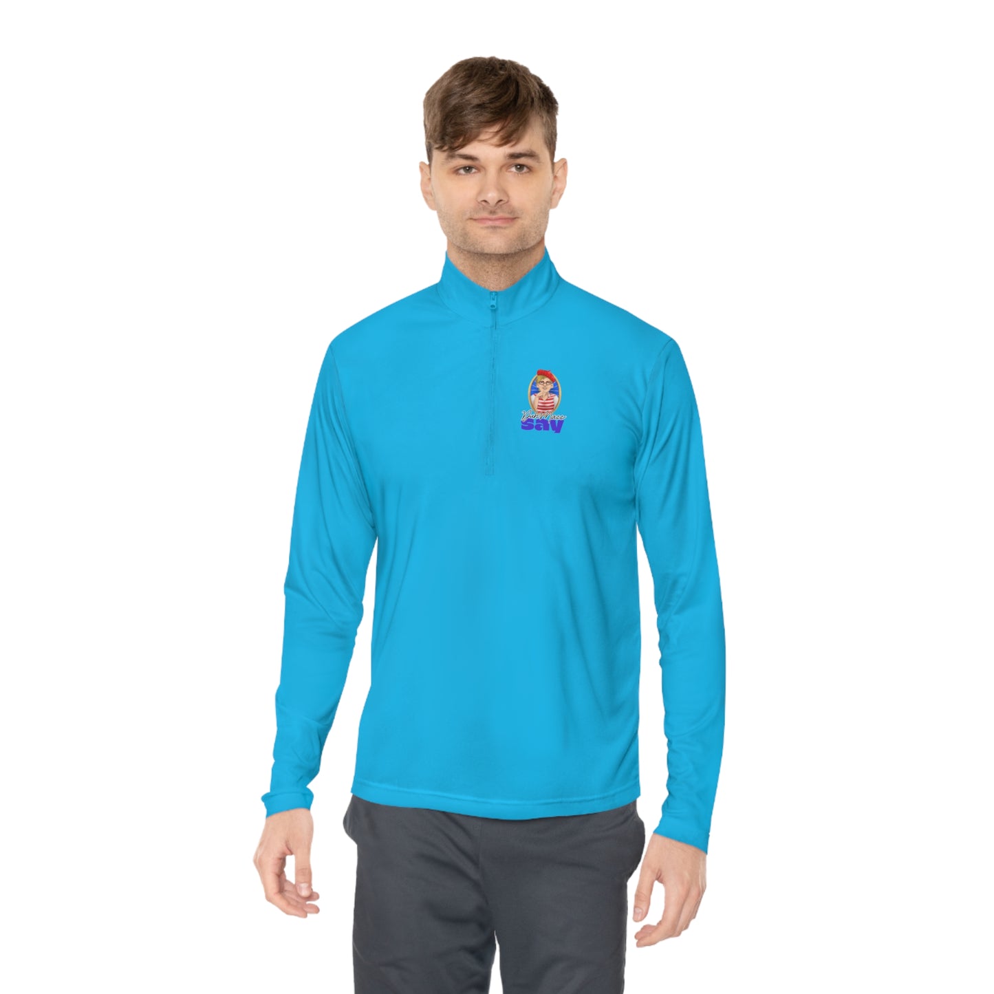 DuhMazz Say... Human - Unisex Quarter-Zip Pullover