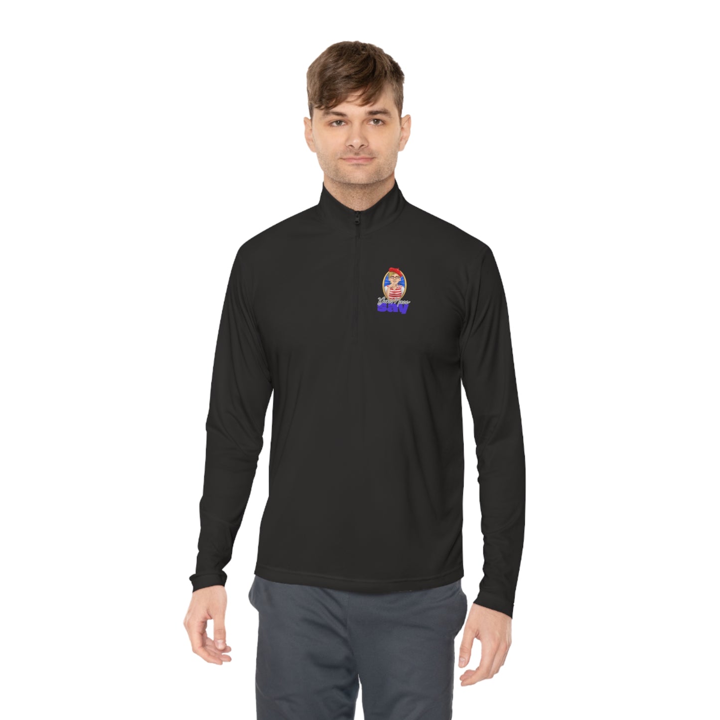 DuhMazz Say... Human - Unisex Quarter-Zip Pullover