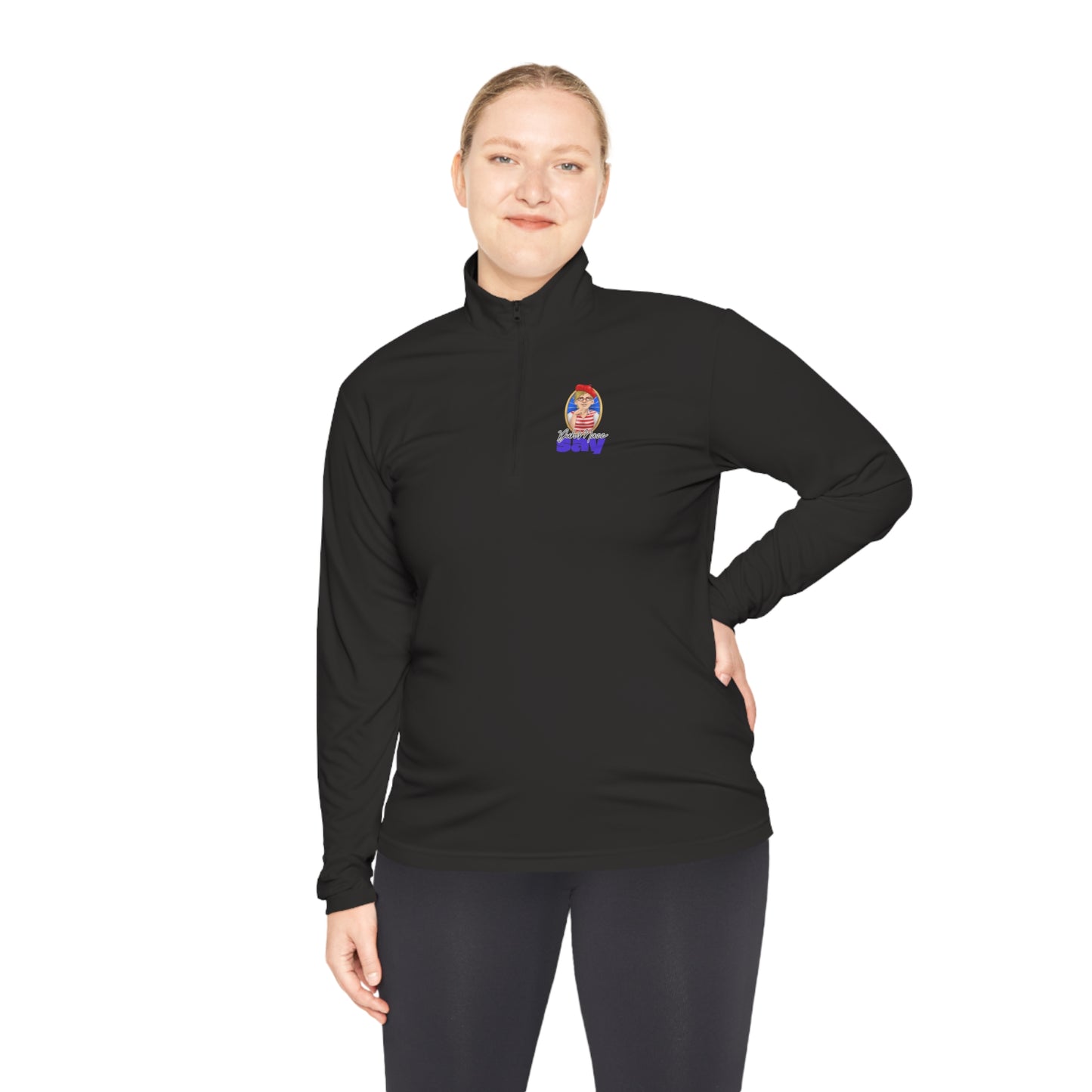 DuhMazz Say... Human - Unisex Quarter-Zip Pullover